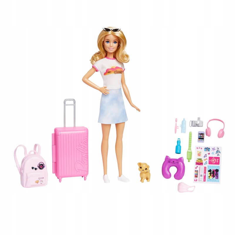 Bábika Barbie Malibu Traveler + príslušenstvo HJY18